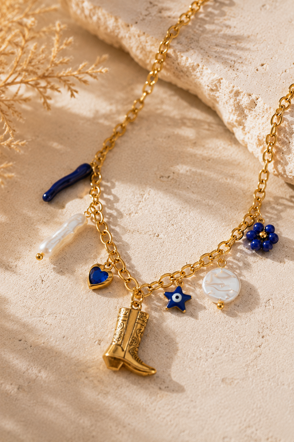 Collier Azure Dolce Vita – Doré & Bleu