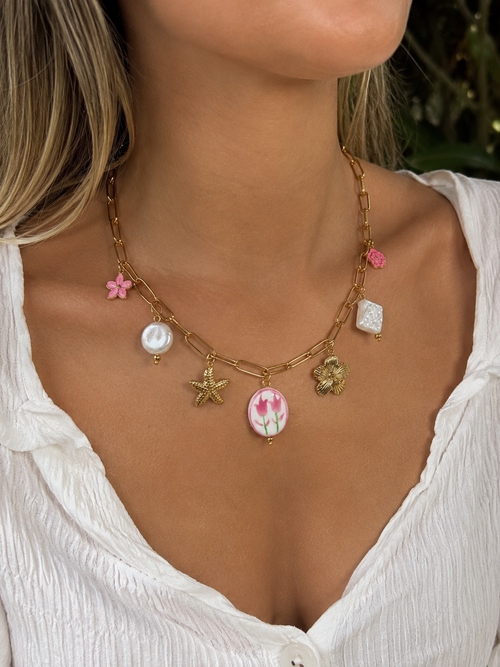 Collier Bloom Pearl – Doré & Fleurs