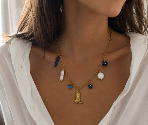 Collier Azure Dolce Vita – Doré & Bleu