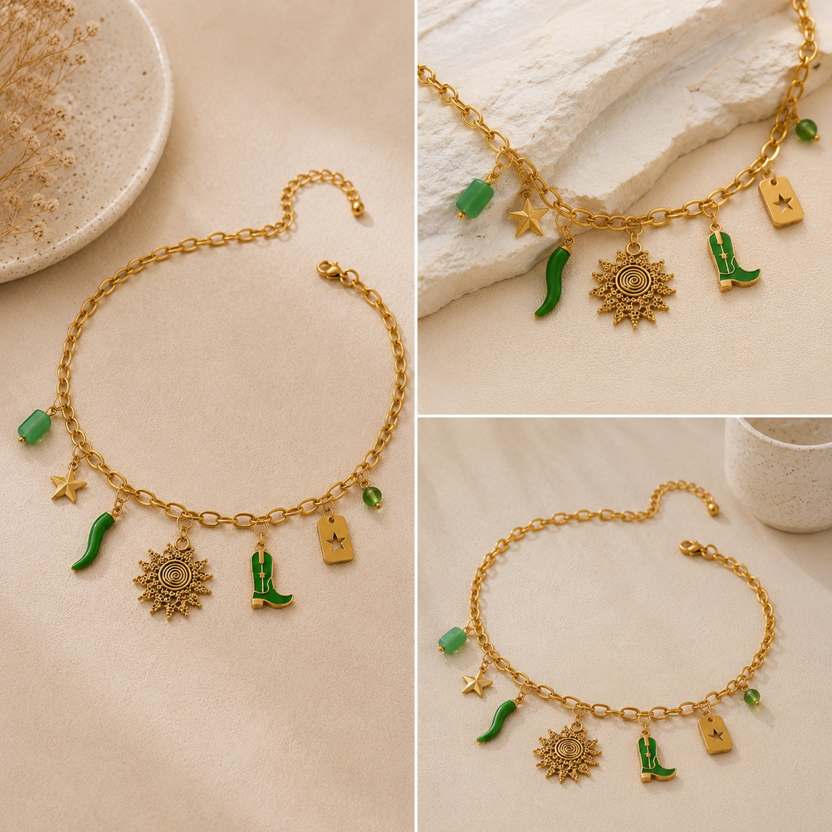 Collier Dolce Vita Vert & Doré