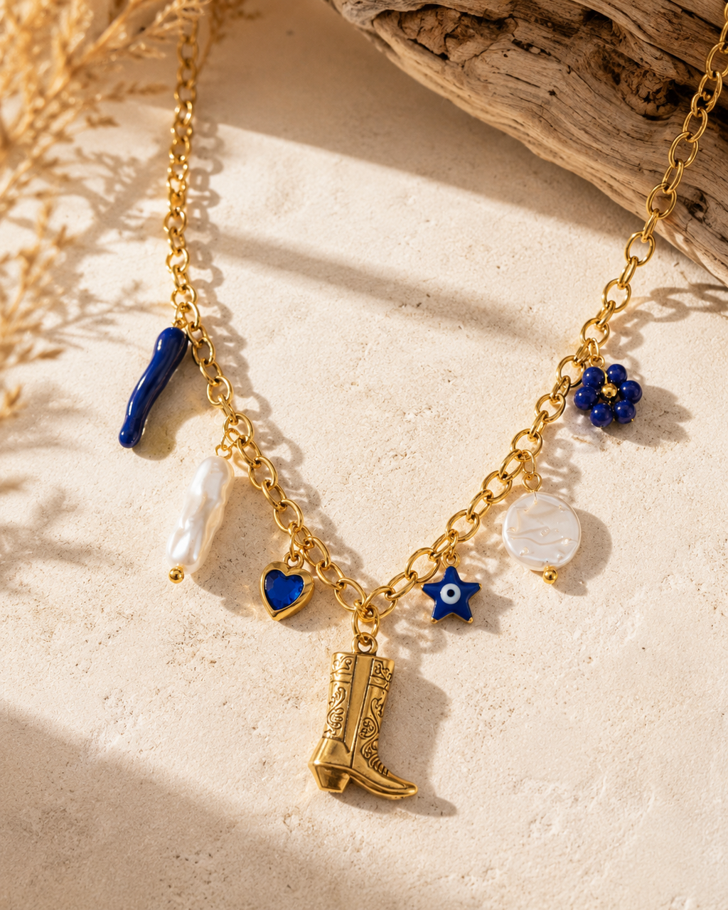 Collier Azure Dolce Vita – Doré & Bleu