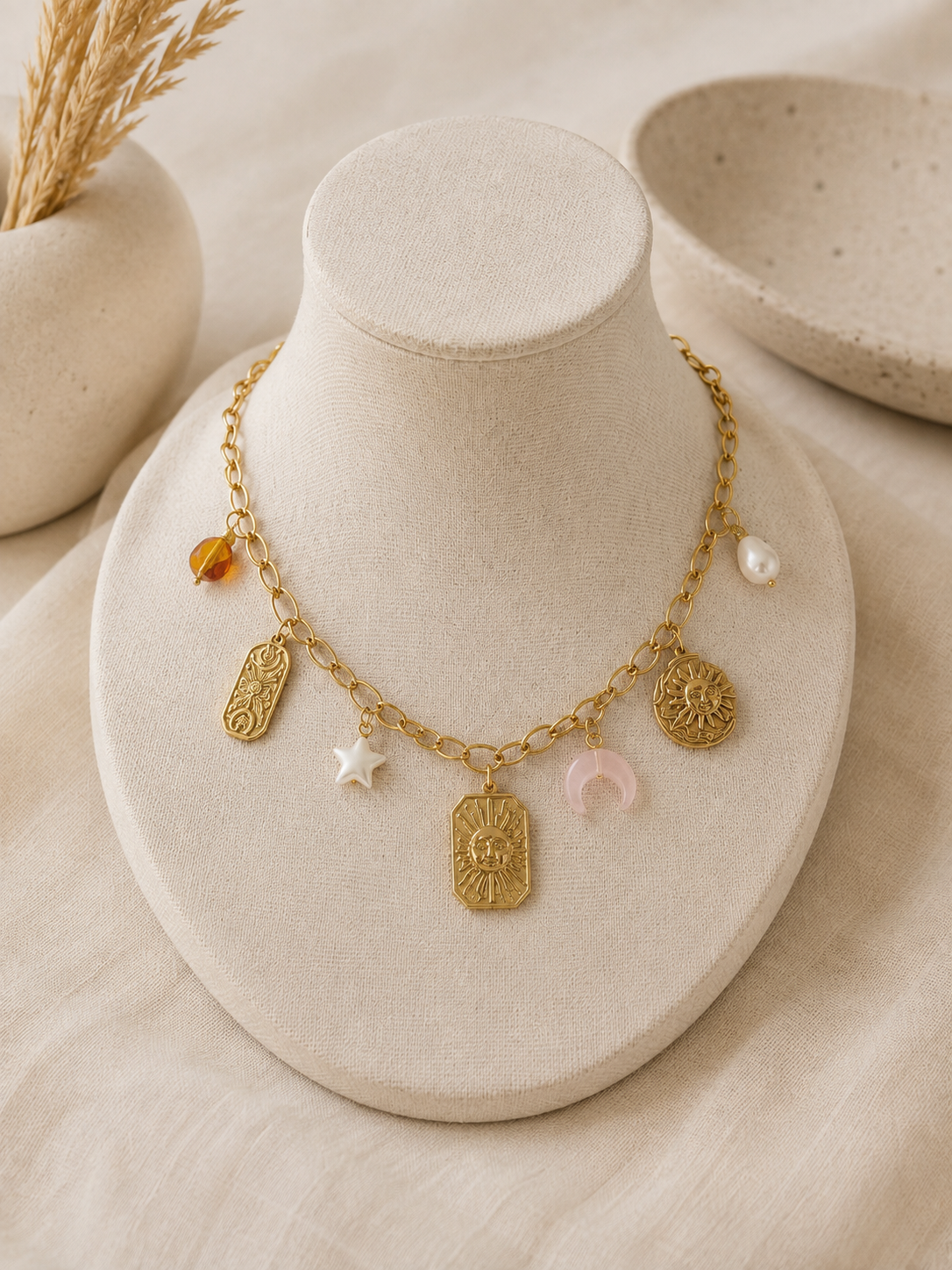 Collier Soleil & Lune Doré