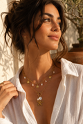 Collier Charms Soleil & Coquillages Doré