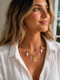 Collier Charms Rose & Doré – Bijoux Bohème Chic