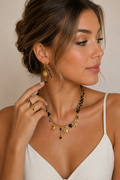 Set Bijoux Léopard Soleil – Collier, Bague & Boucles d’Oreilles